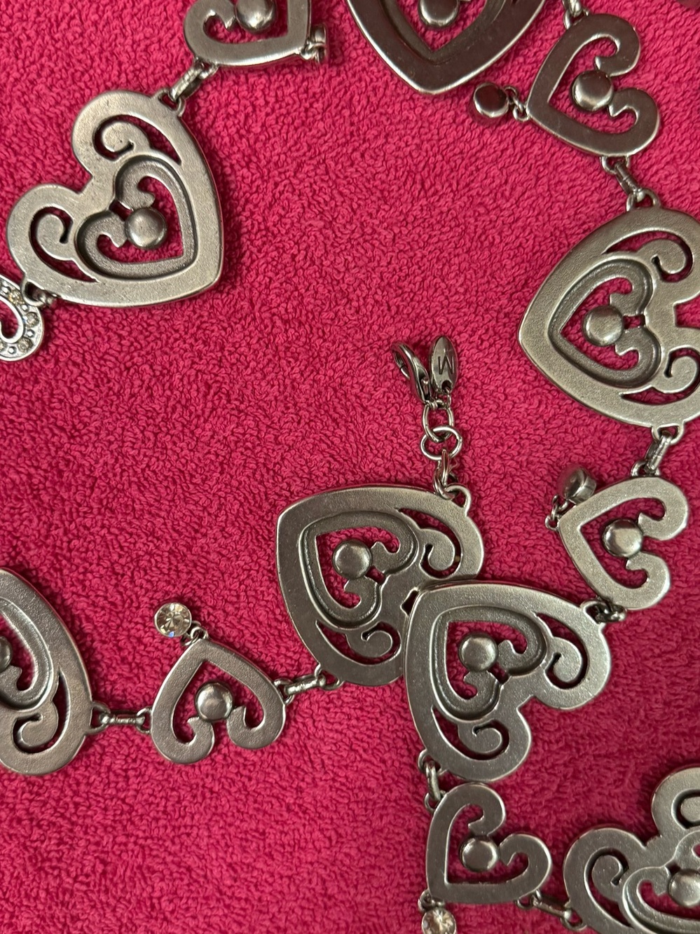 Rhinestone Heart Link Belt in Silver - Picture 7 of 8